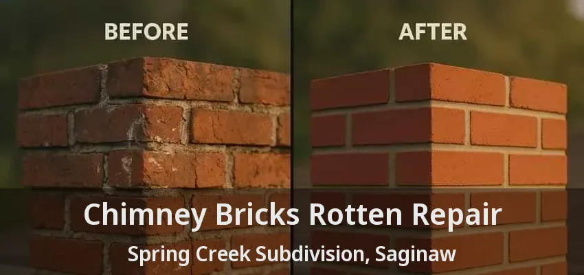 Chimney Bricks Rotten Repair Spring Creek Subdivision, Saginaw - TX