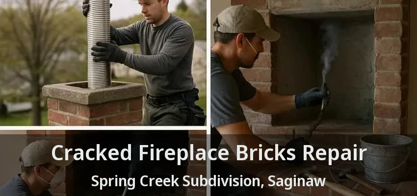 Cracked Fireplace Bricks Repair Spring Creek Subdivision, Saginaw - TX